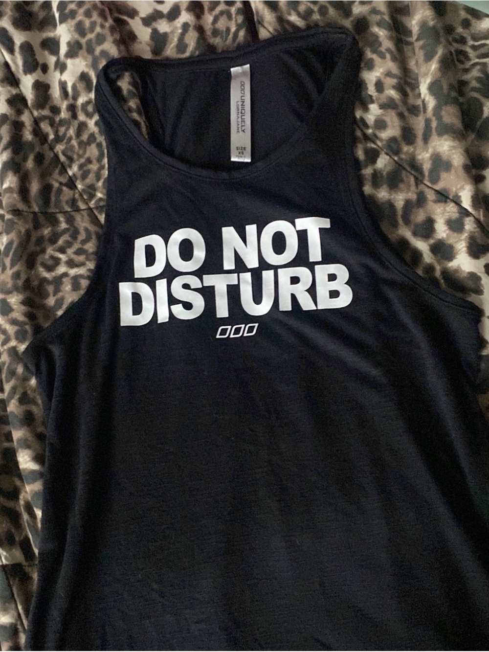 Do Not Disturb Black Graphic workout Tank Top -